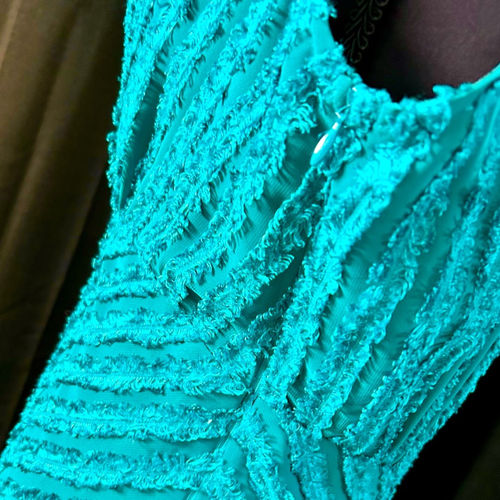 Nanette Lepore Teal Sleeveless Midi Dress, Size 4 - Picture 7 of 9